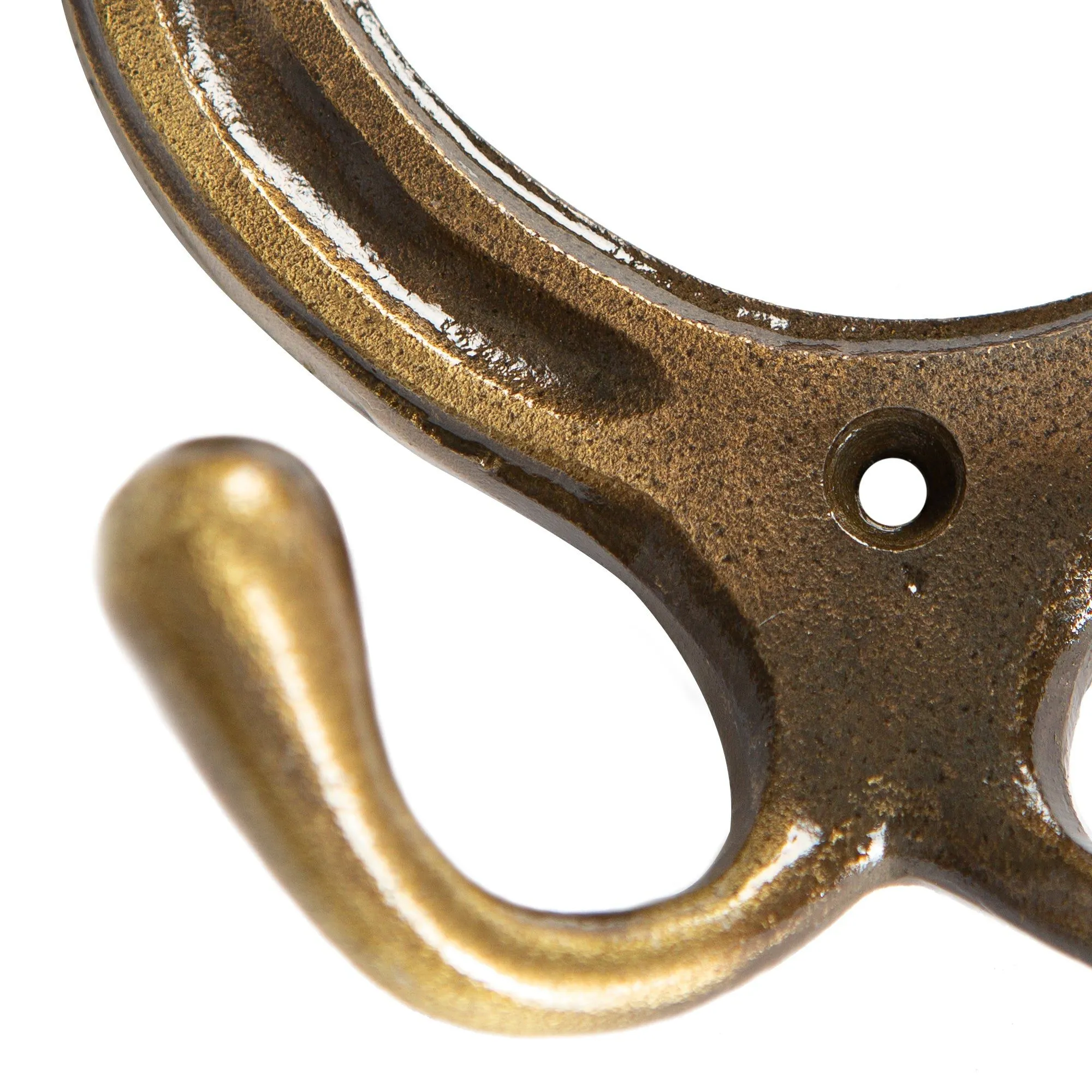 100mm x 110mm Horse Shoe Double Coat Hook - By Hammer & Tongs