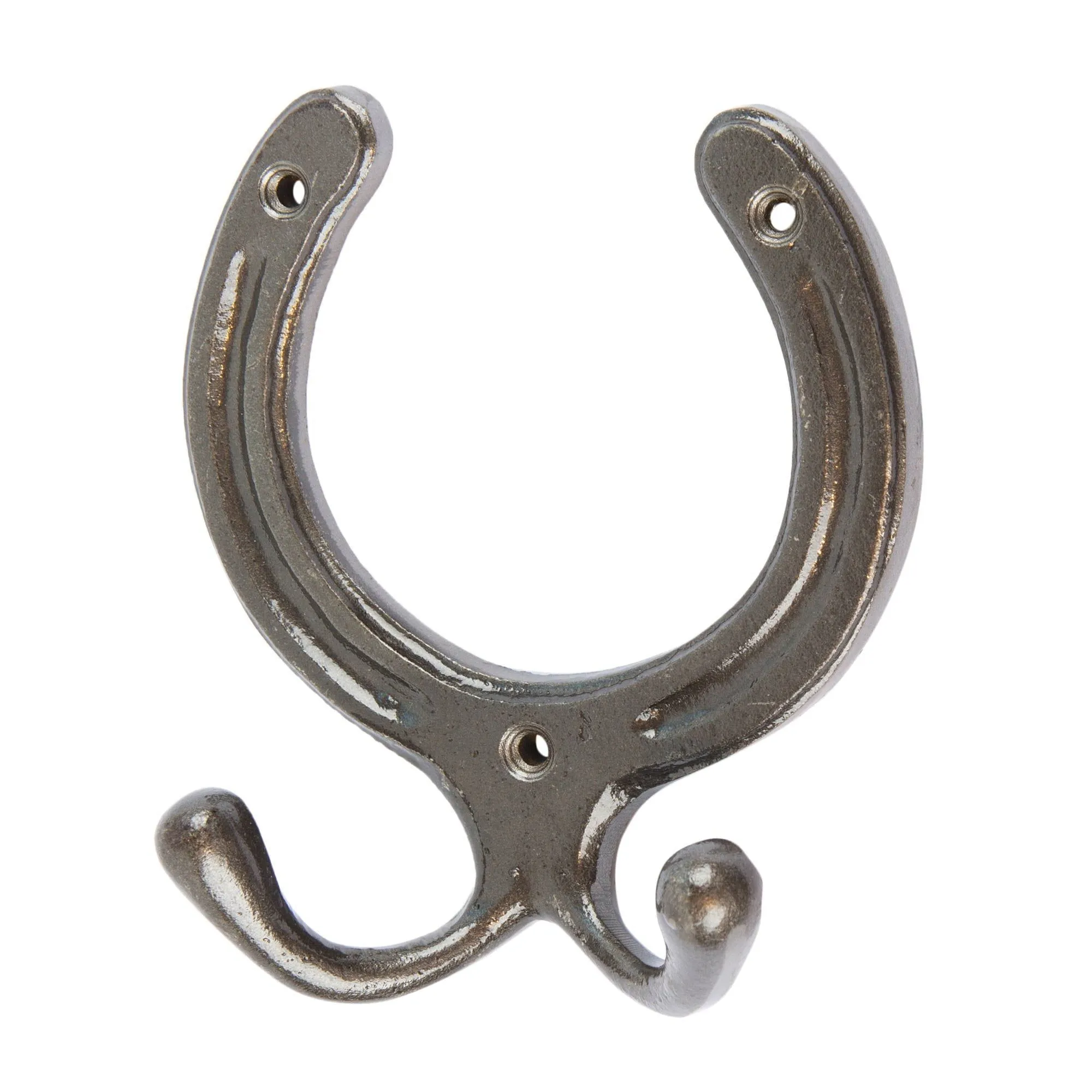 100mm x 110mm Horse Shoe Double Coat Hook - By Hammer & Tongs