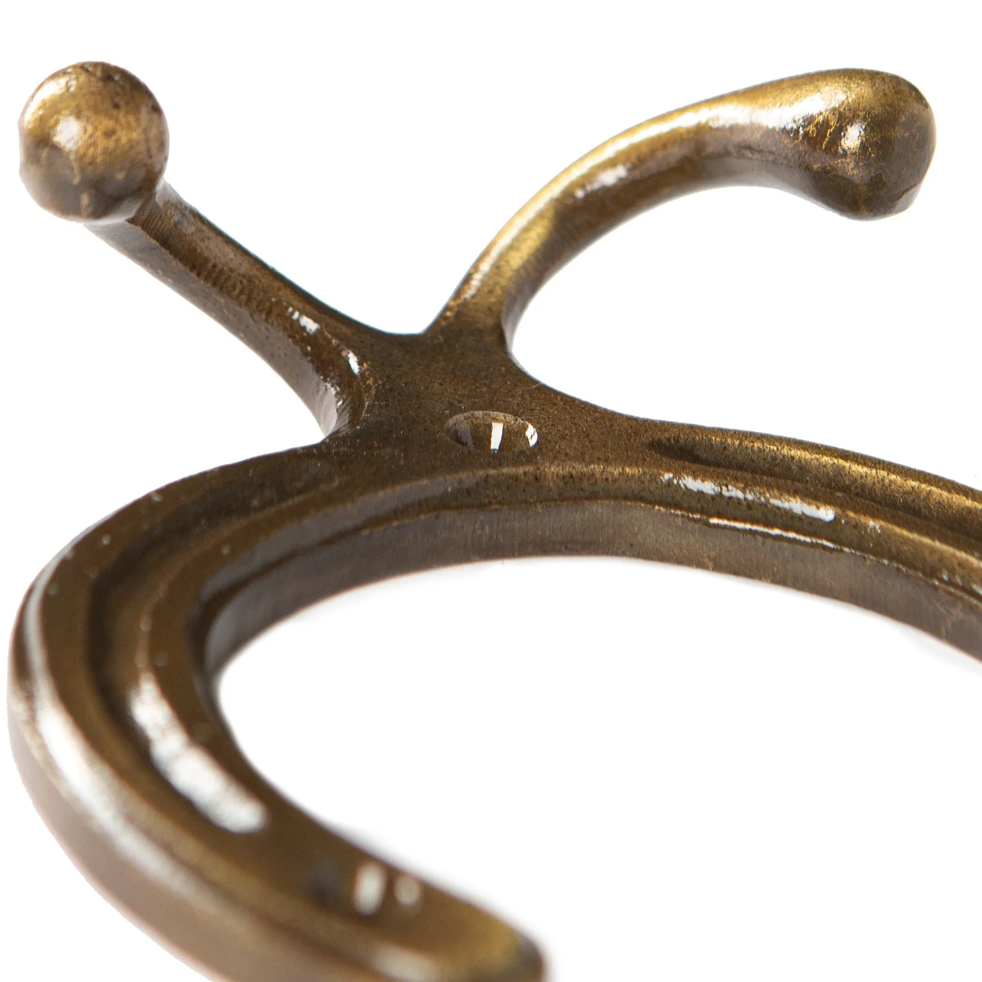 100mm x 110mm Horse Shoe Double Coat Hook - By Hammer & Tongs