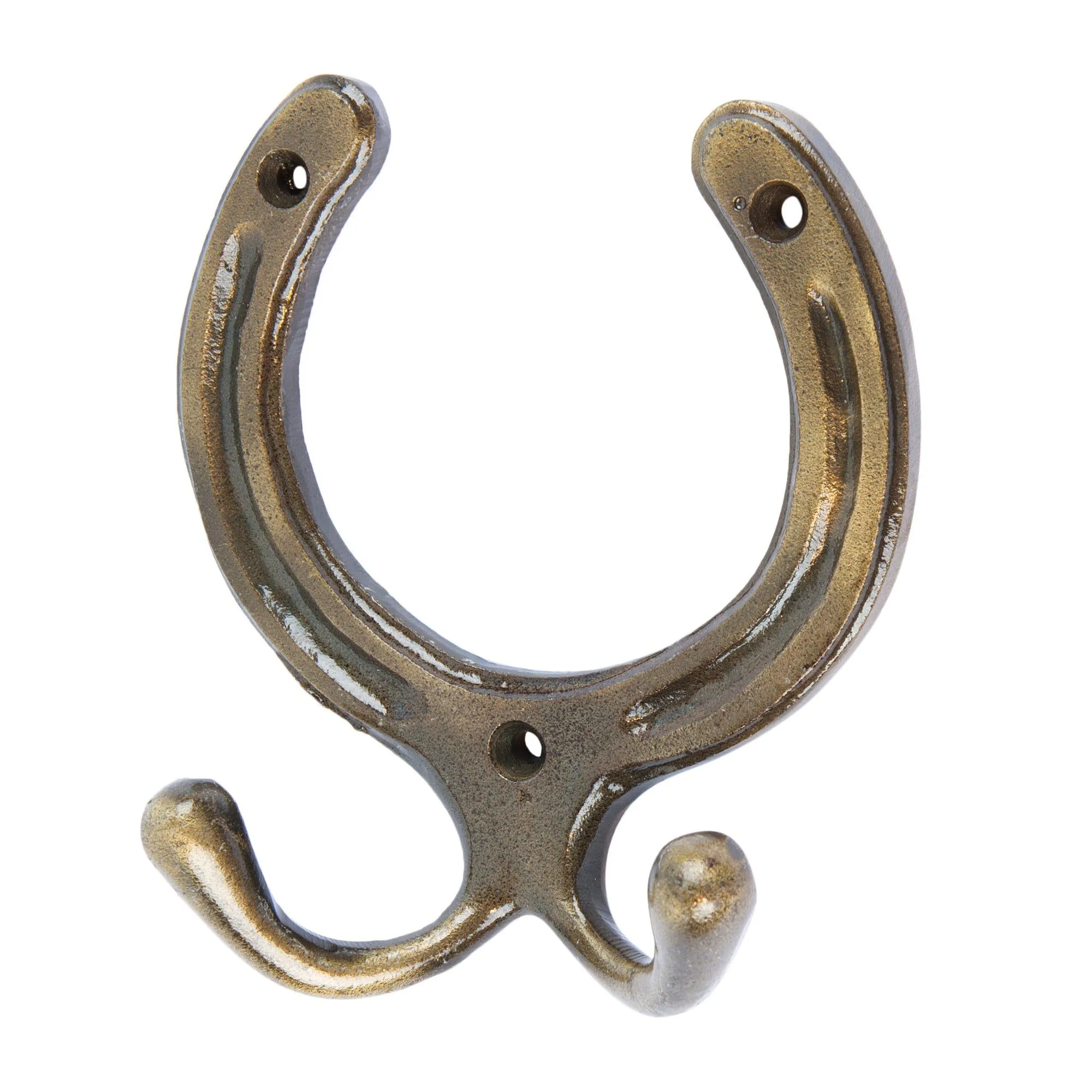 100mm x 110mm Horse Shoe Double Coat Hook - By Hammer & Tongs