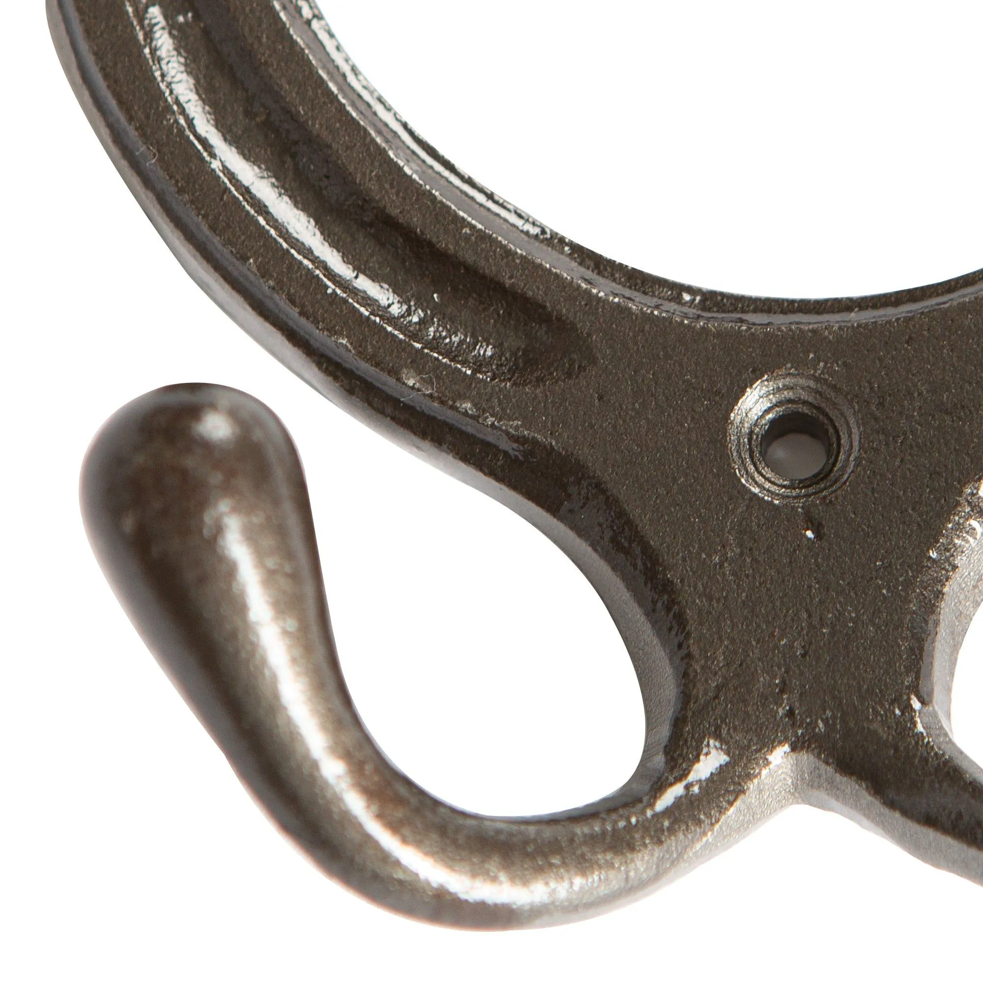 100mm x 110mm Horse Shoe Double Coat Hook - By Hammer & Tongs