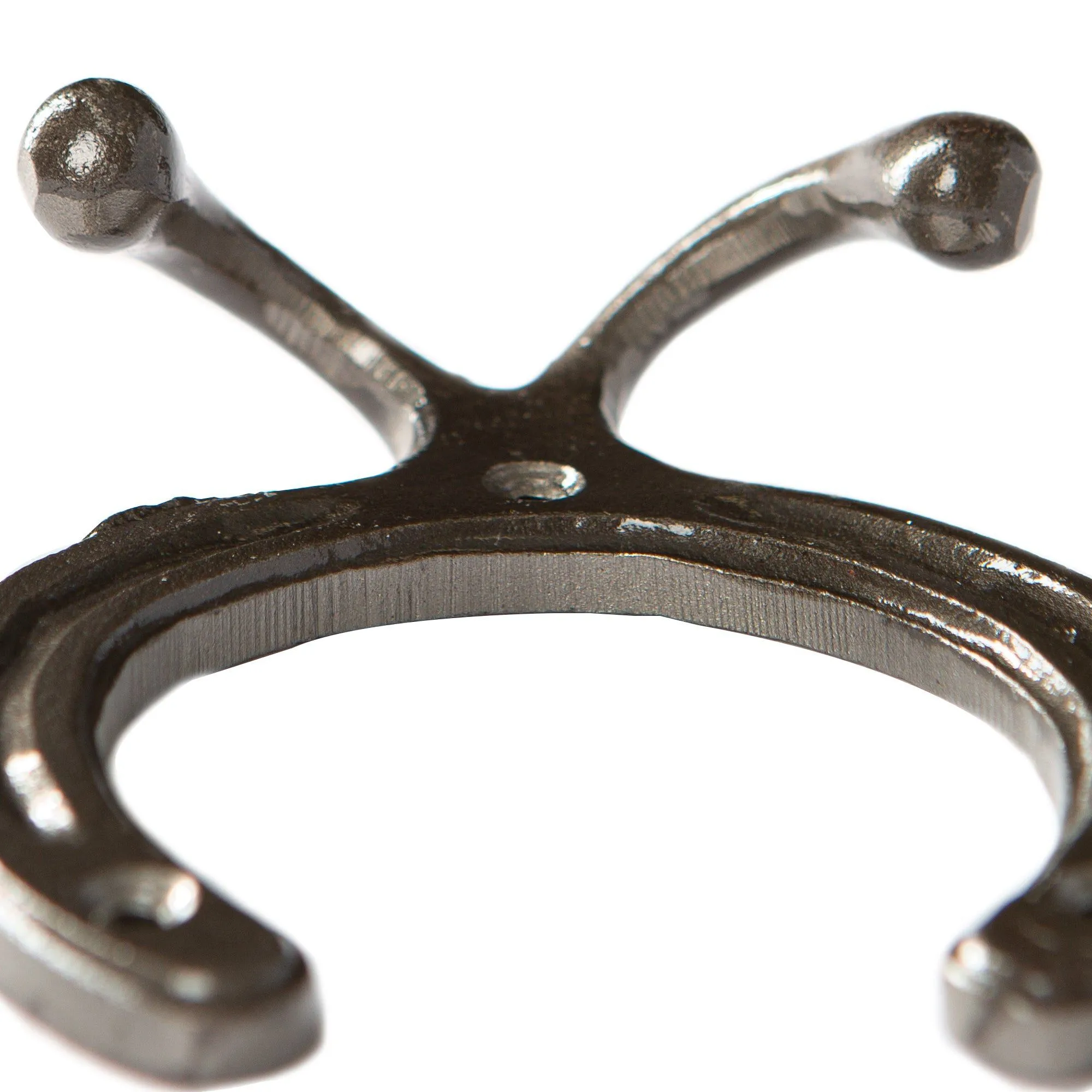100mm x 110mm Horse Shoe Double Coat Hook - By Hammer & Tongs