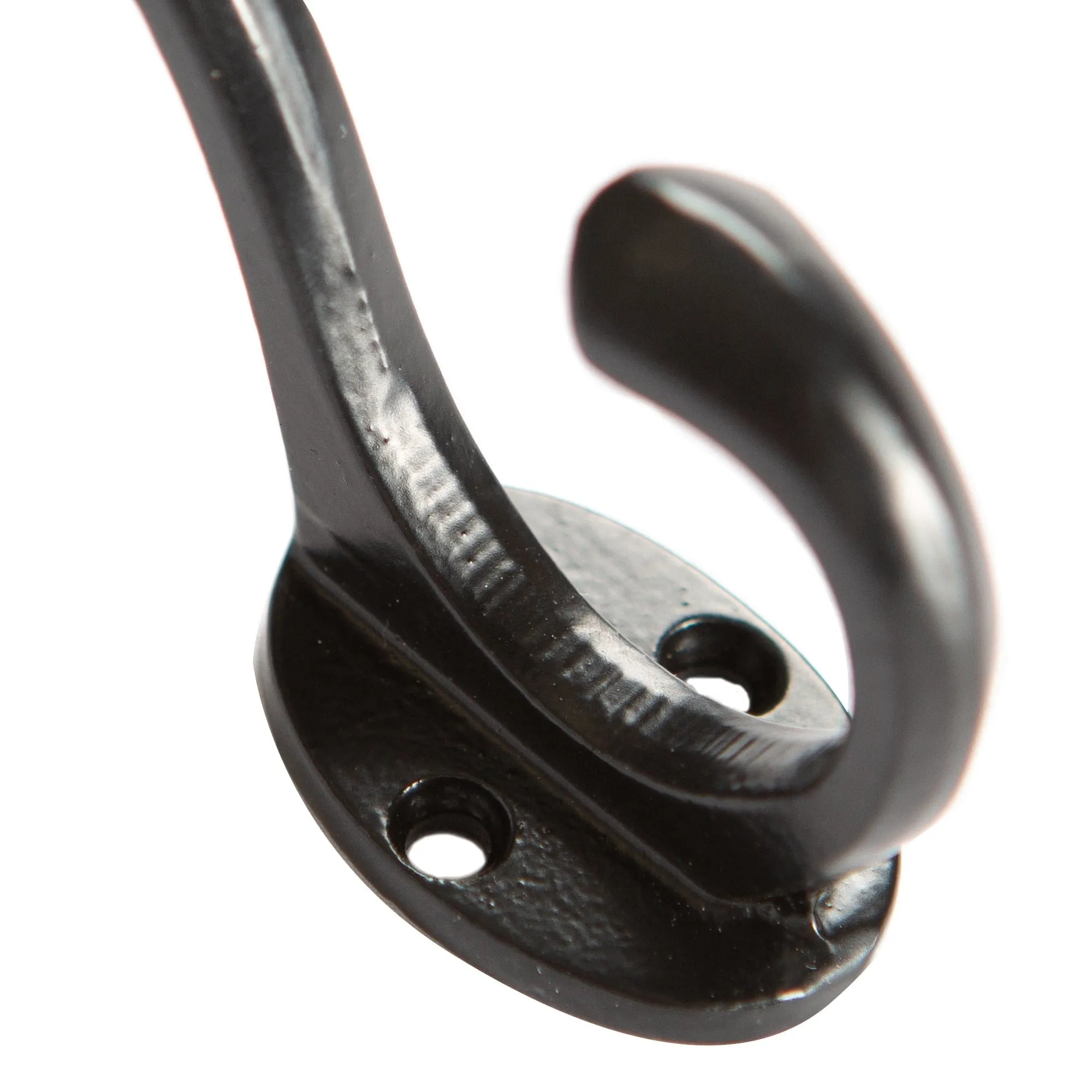 25mm x 85mm Black Bevelled End Hat & Coat Hook - By Hammer & Tongs