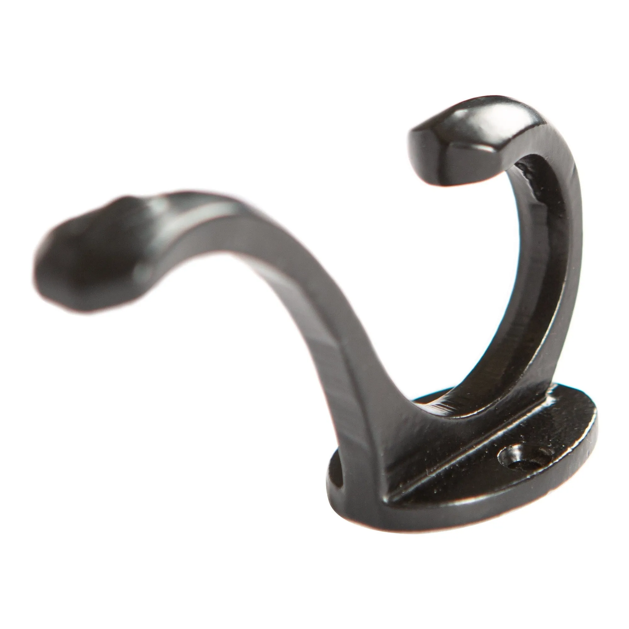25mm x 85mm Black Bevelled End Hat & Coat Hook - By Hammer & Tongs