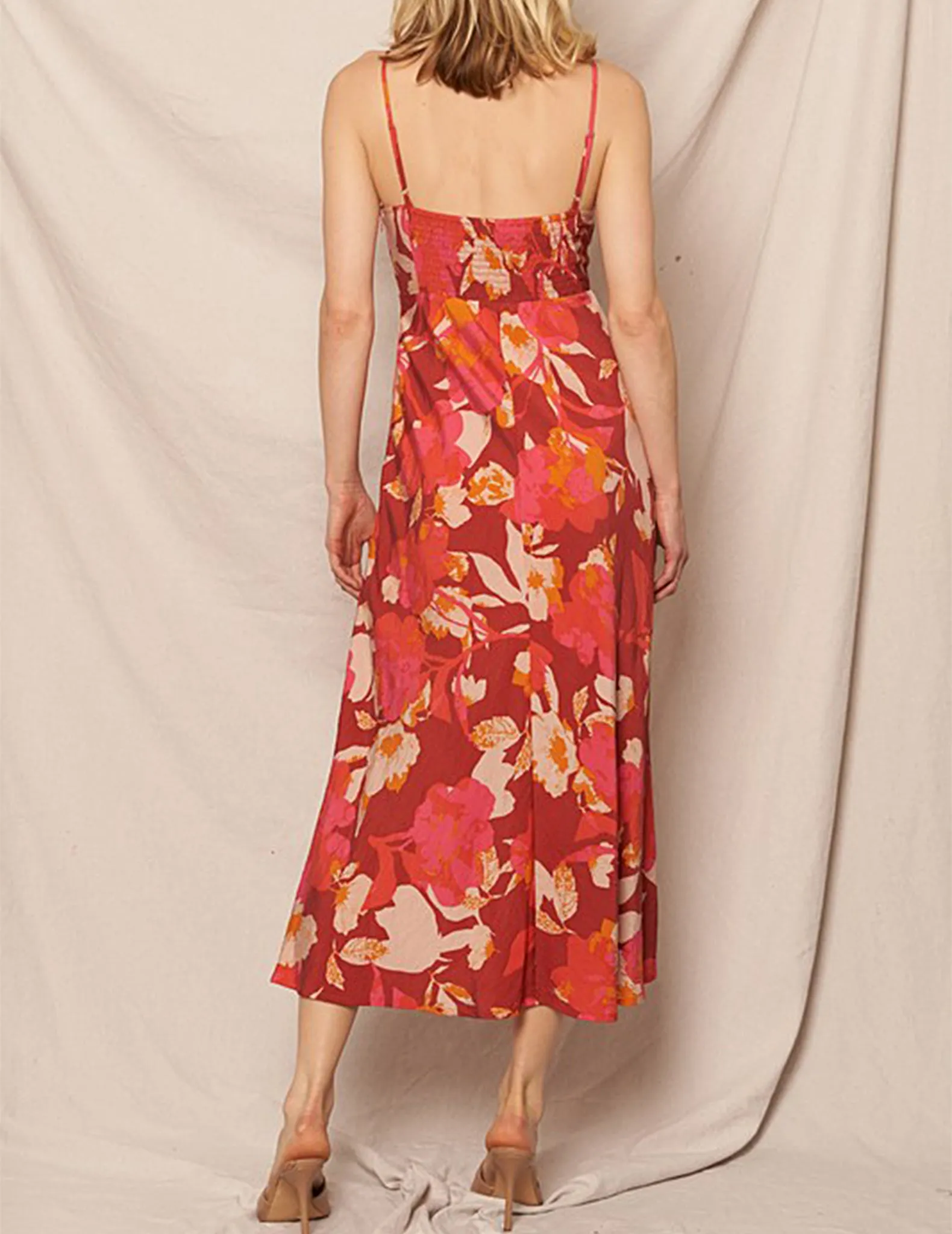 Adair Fuchsia Floral Midi Dress