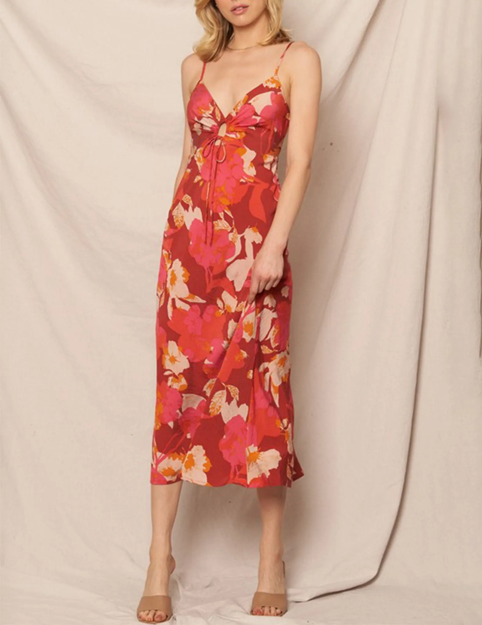 Adair Fuchsia Floral Midi Dress