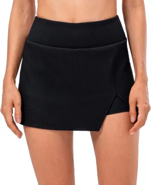 Amxiway Women's Mini Tennis Skirt with Shorts Golf Skort High Waisted Slit Bodycon Athletic Workout Skorts