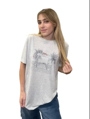 Anna Maria Historic Pier at Christmas Unisex Tee Heathered Gray