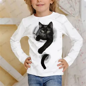 Baby Girl Unicorn Cat Animal 3D Tops