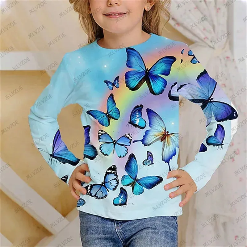 Baby Girl Unicorn Cat Animal 3D Tops