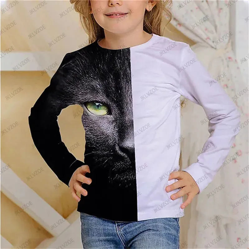 Baby Girl Unicorn Cat Animal 3D Tops