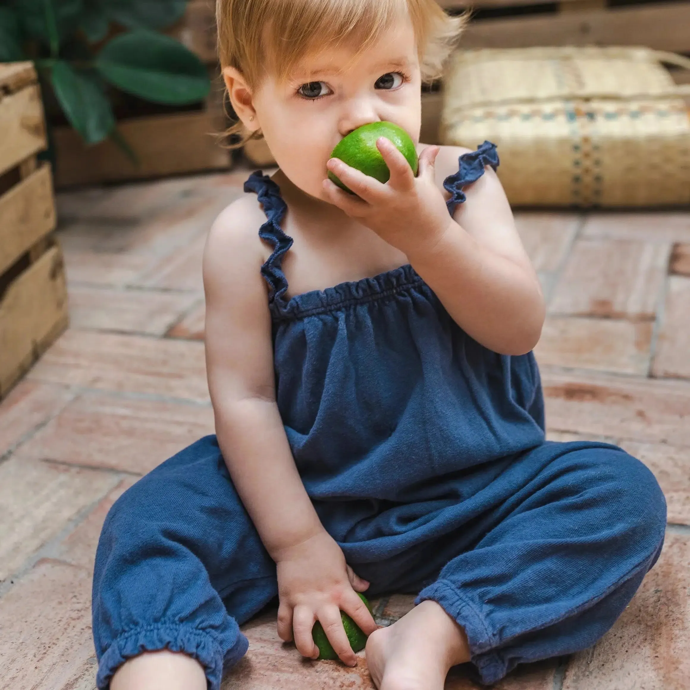 Bean's (Barcelona) - Cotton Linen Romper - Denim Blue