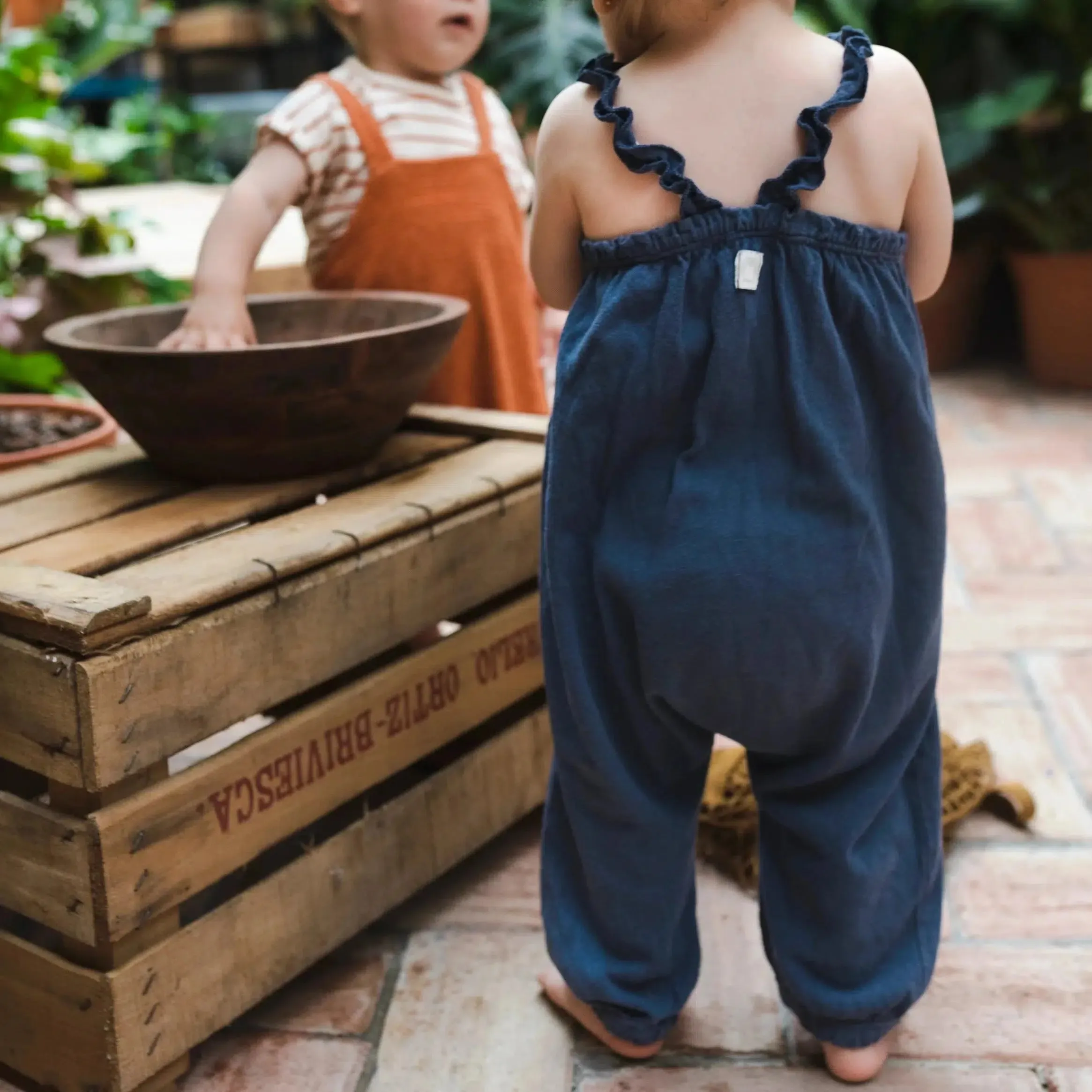 Bean's (Barcelona) - Cotton Linen Romper - Denim Blue