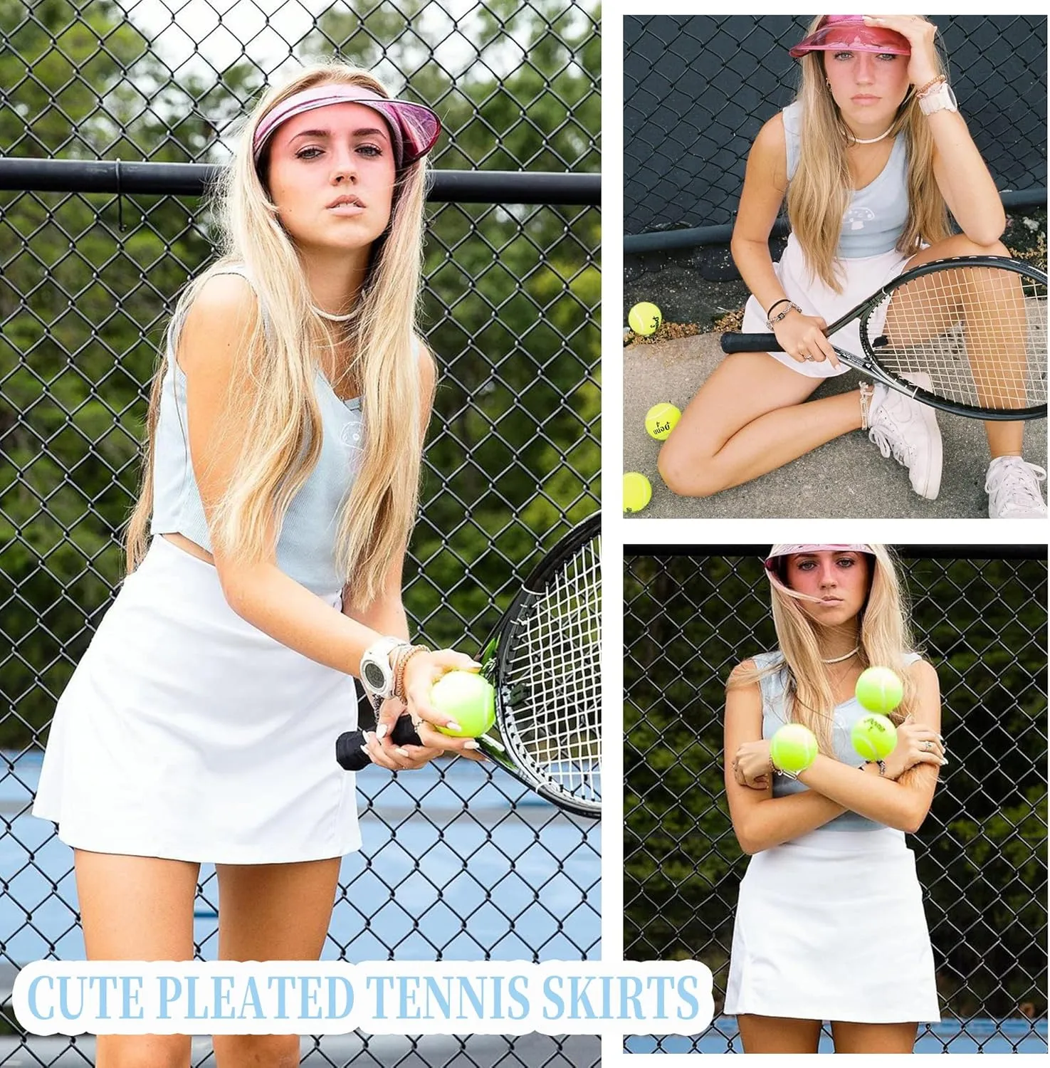 Betaven Pleated Tennis Skirts for Women with Pockets Build in Shorts Golf Skort High Waisted Athletic Running Activewear