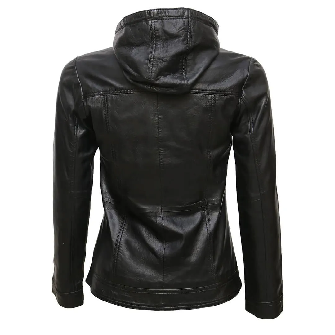 Black Biker Hooded Jacket