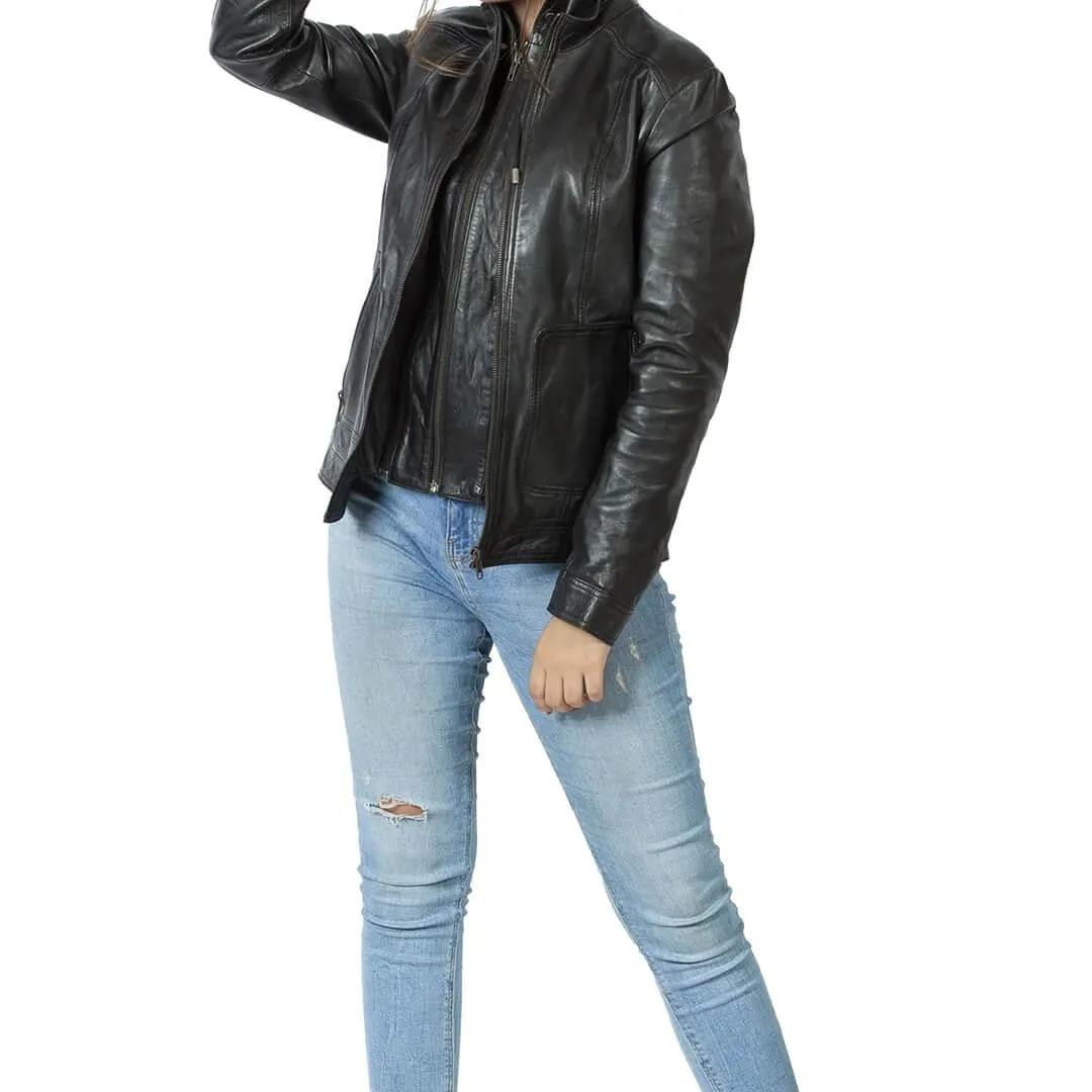 Black Biker Hooded Jacket