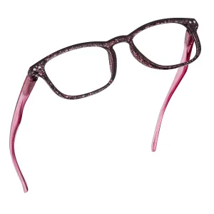 Blue Light Blocking Reading Glasses (Pink, 250 Magnification) Computer Glasses