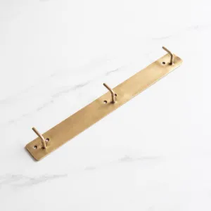 Brass Plate Triple Wall Hook