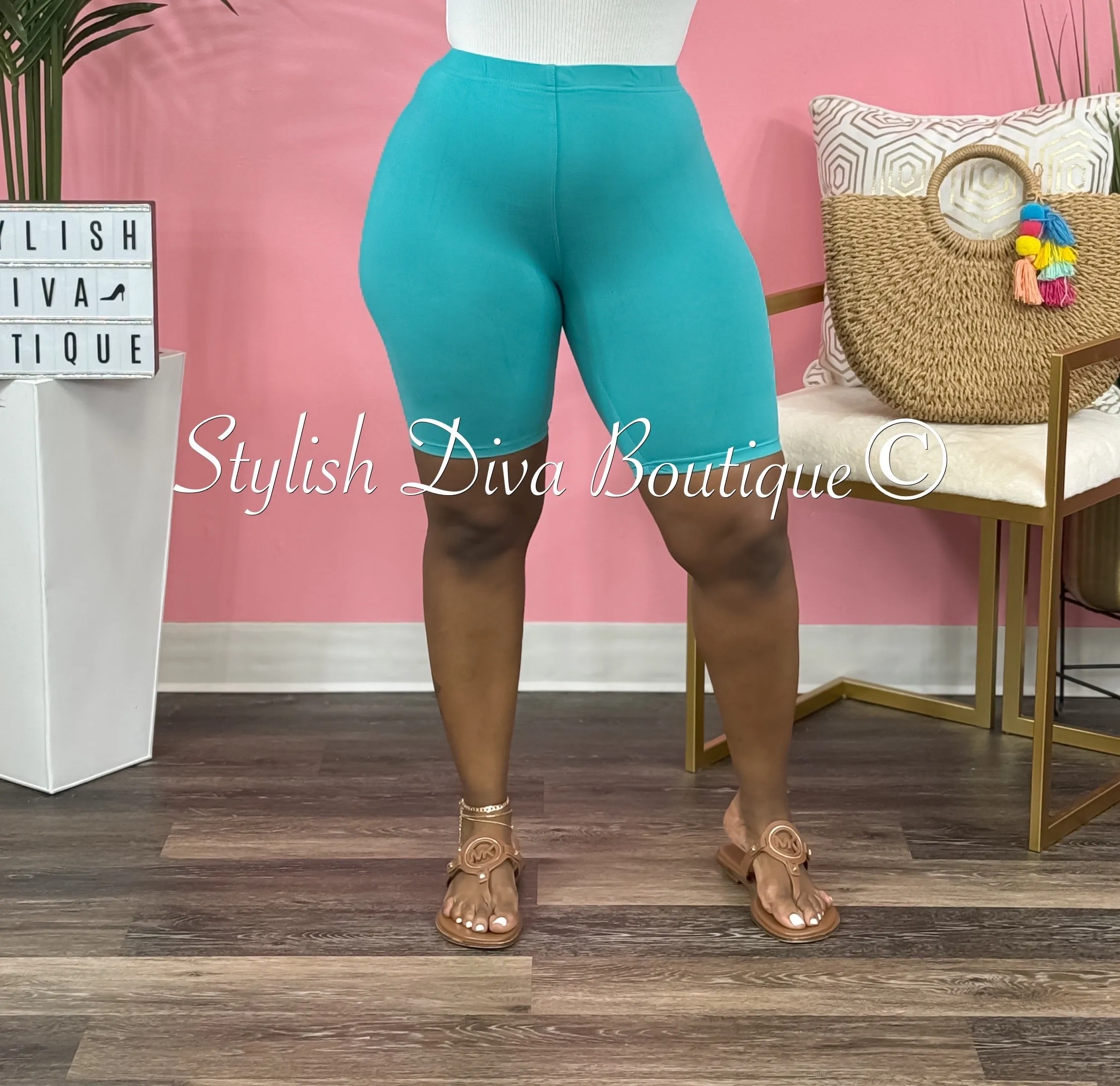 Butter Soft Biker Shorts up to 3XL (Jade)