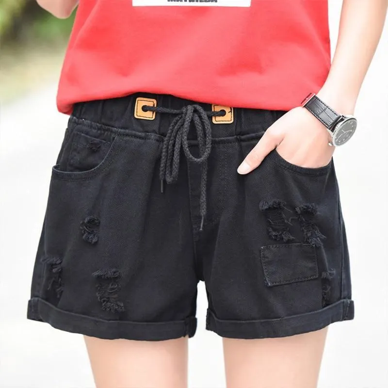 CASUAL MID WAIST DENIM SHORTS