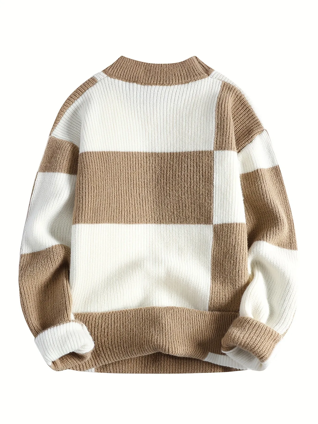ChicMy-Fall Outfits -Valentine's Day gift Cool Knitted Sweater For Men, Men's Casual Retro Striped Pullover Knit Sweater Streetwear For Winter Fall, As Gifts