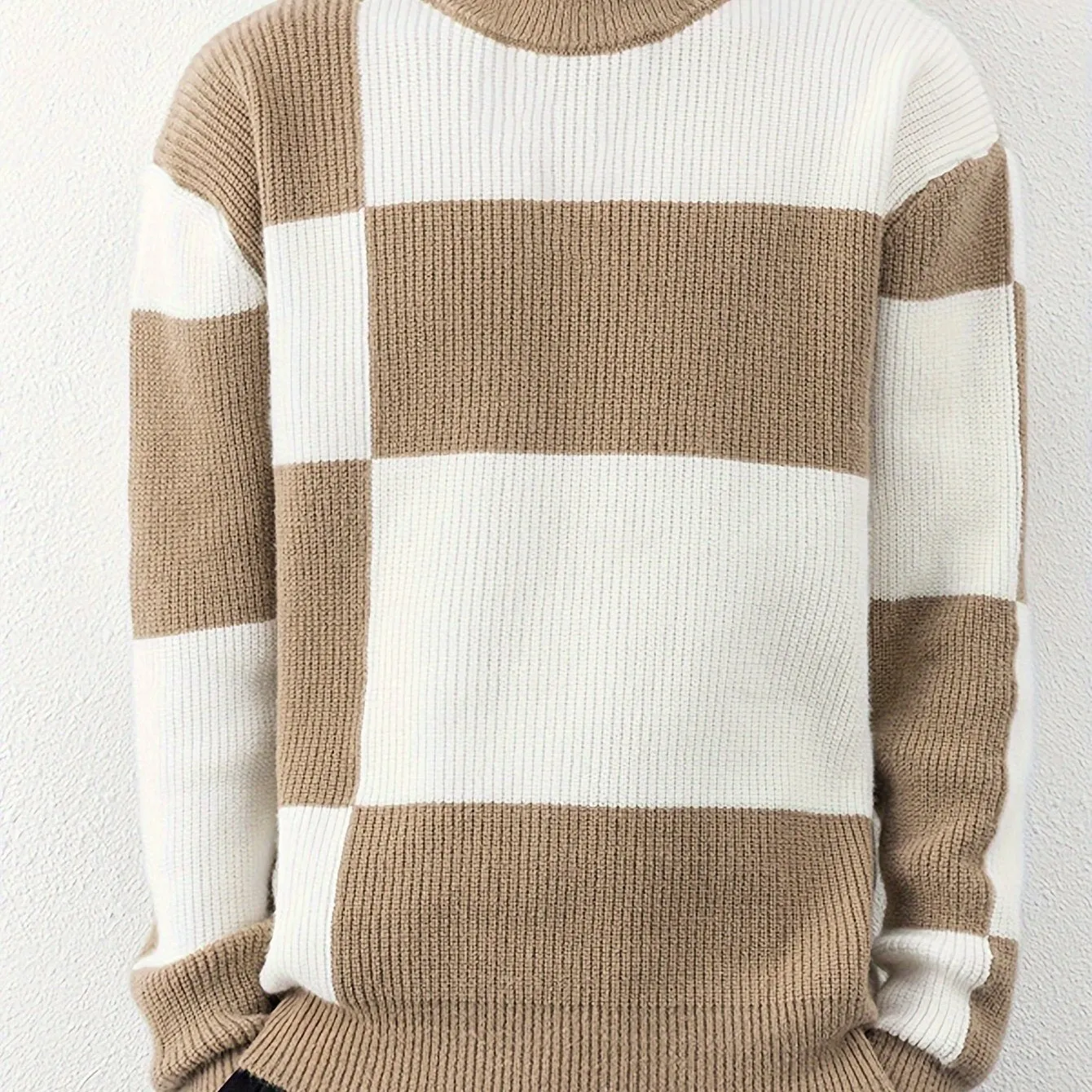 ChicMy-Fall Outfits -Valentine's Day gift Cool Knitted Sweater For Men, Men's Casual Retro Striped Pullover Knit Sweater Streetwear For Winter Fall, As Gifts