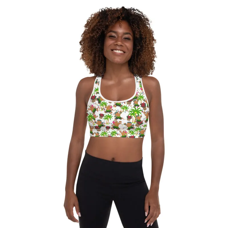 Christmas in Hawaii (Design 2) Padded Sports Bra