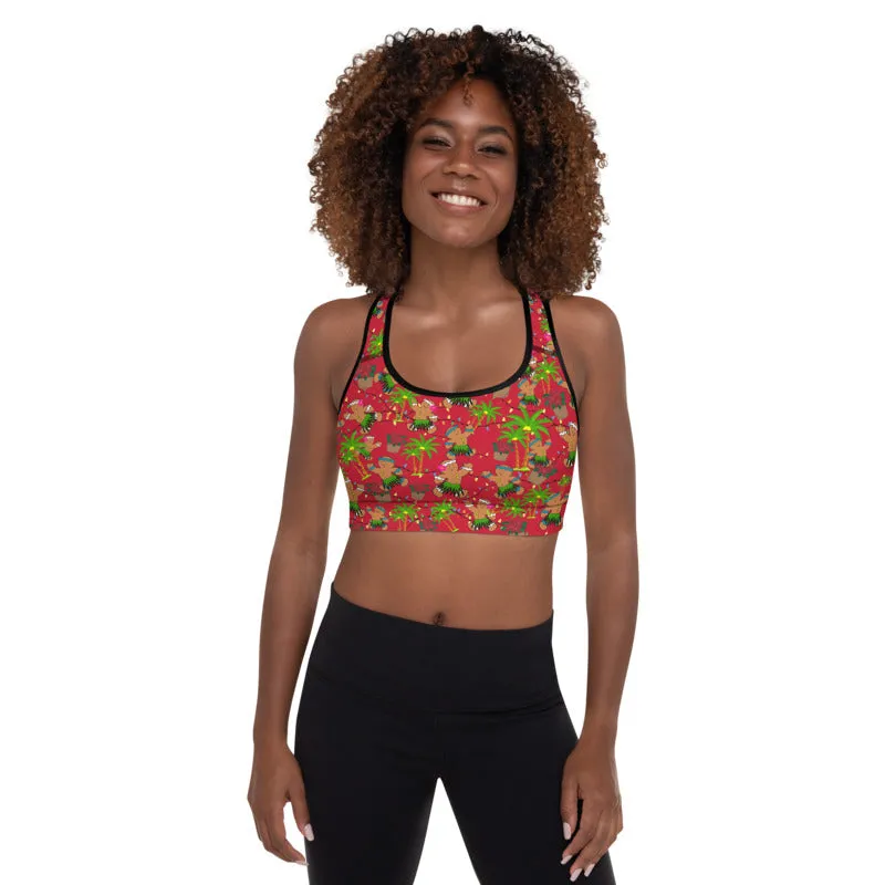 Christmas in Hawaii (Design 2) Padded Sports Bra