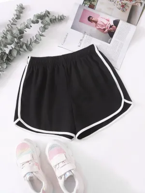 Contrast Binding Dolphin Hem Shorts