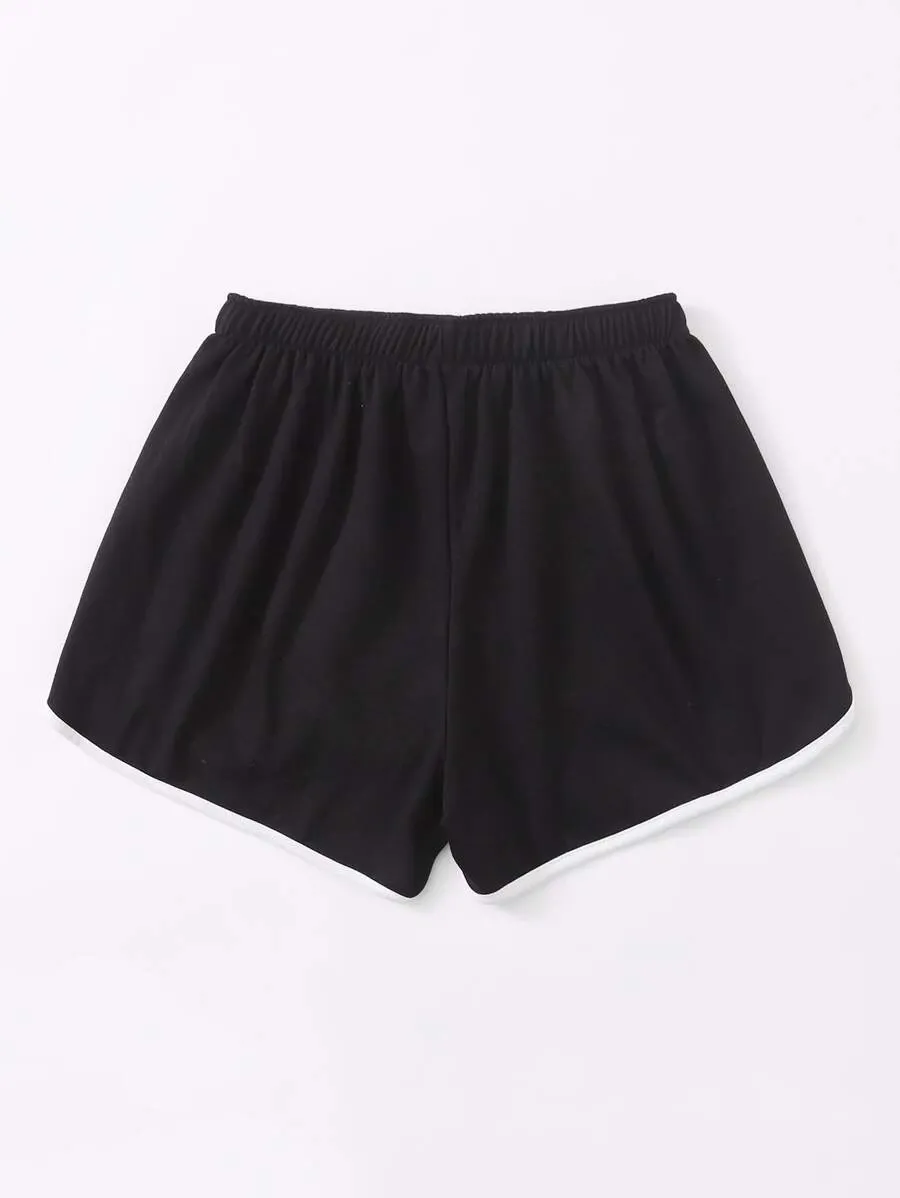 Contrast Binding Dolphin Hem Shorts