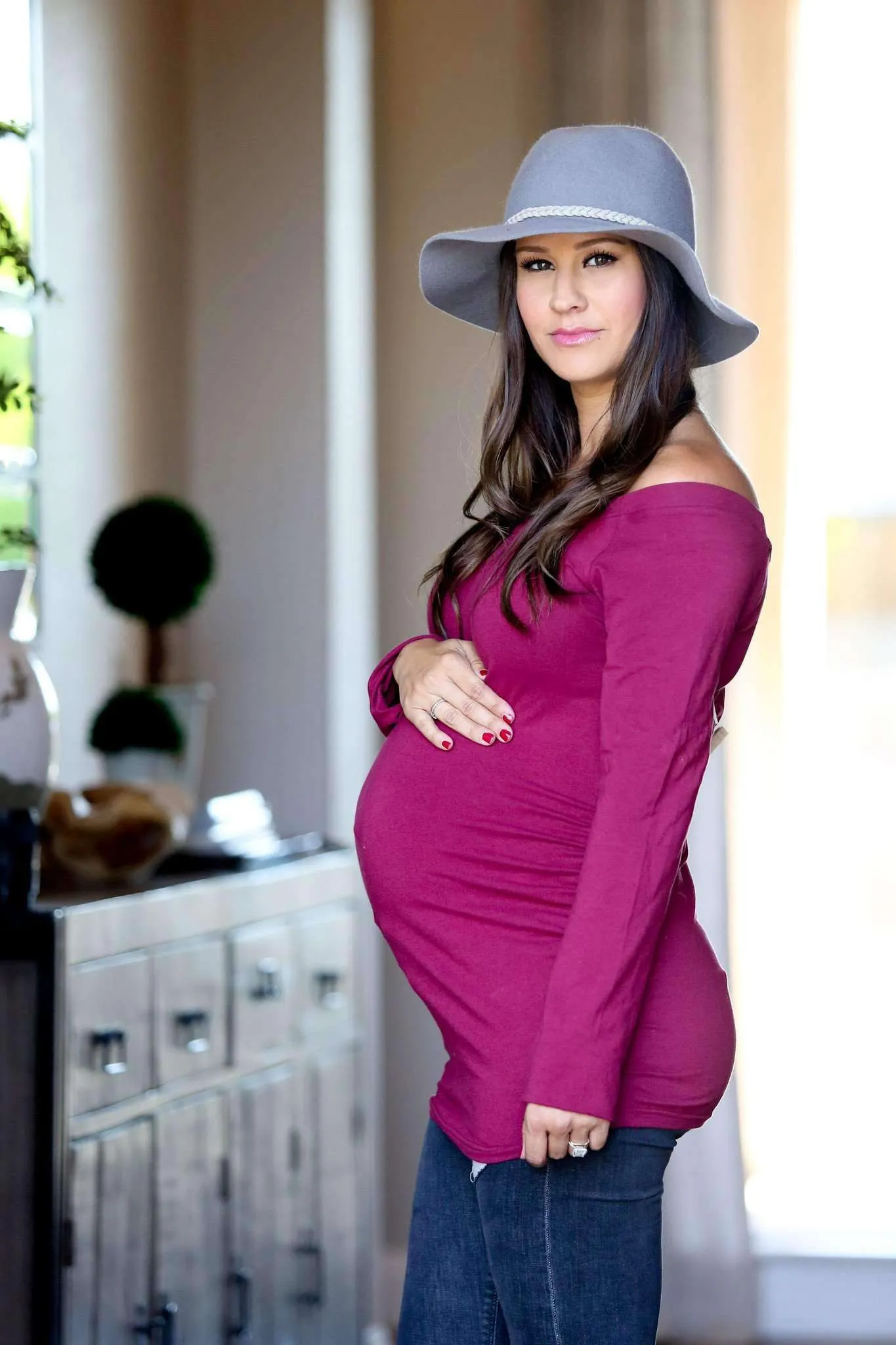 Cozy Cranberry Maternity Shirt