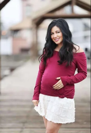Cozy Cranberry Maternity Shirt