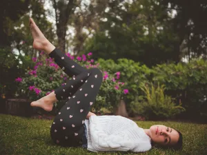 Crossover leggings with Side-pockets-Hearts