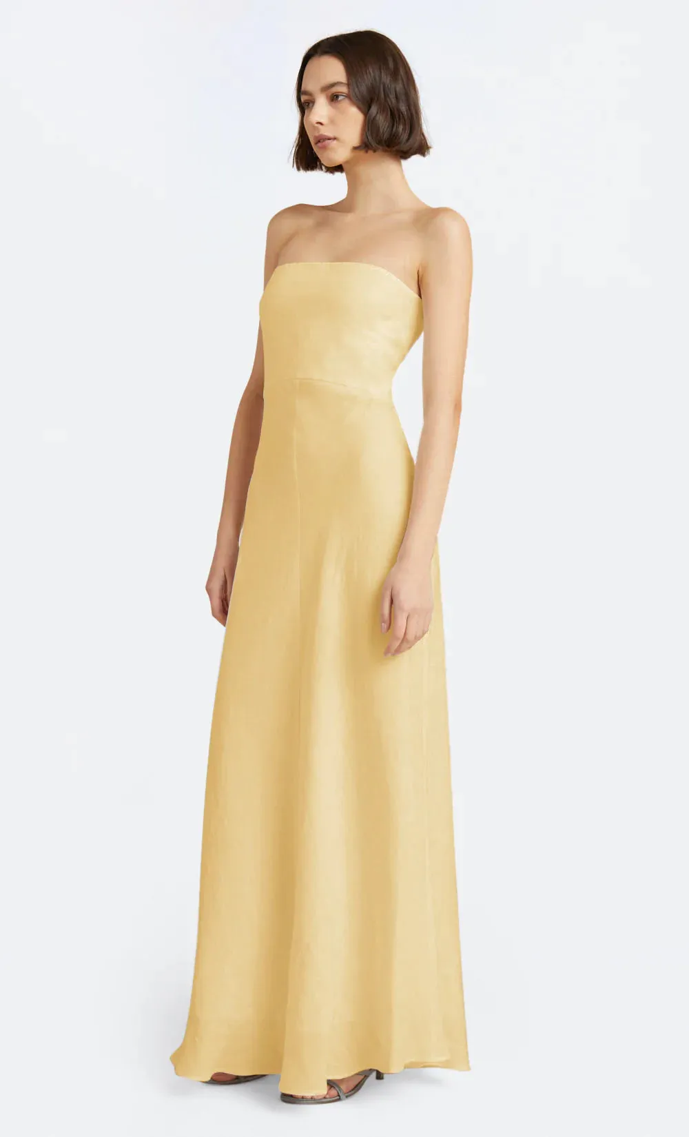 Cynthia Strapless Maxi Dress- Straw