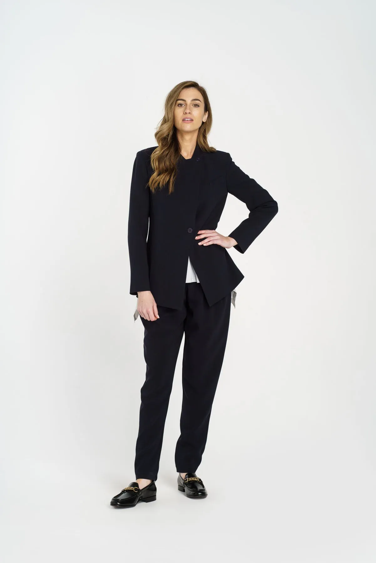 Dark Navy High Button Classic Jacket 4244