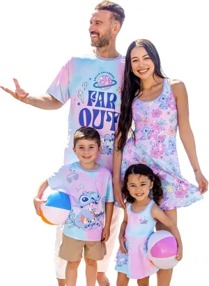 Disney Mickey and Friends Family Matching Outfits Sleeveless Dress and Short Sleeve Shirts for Mommy and Me