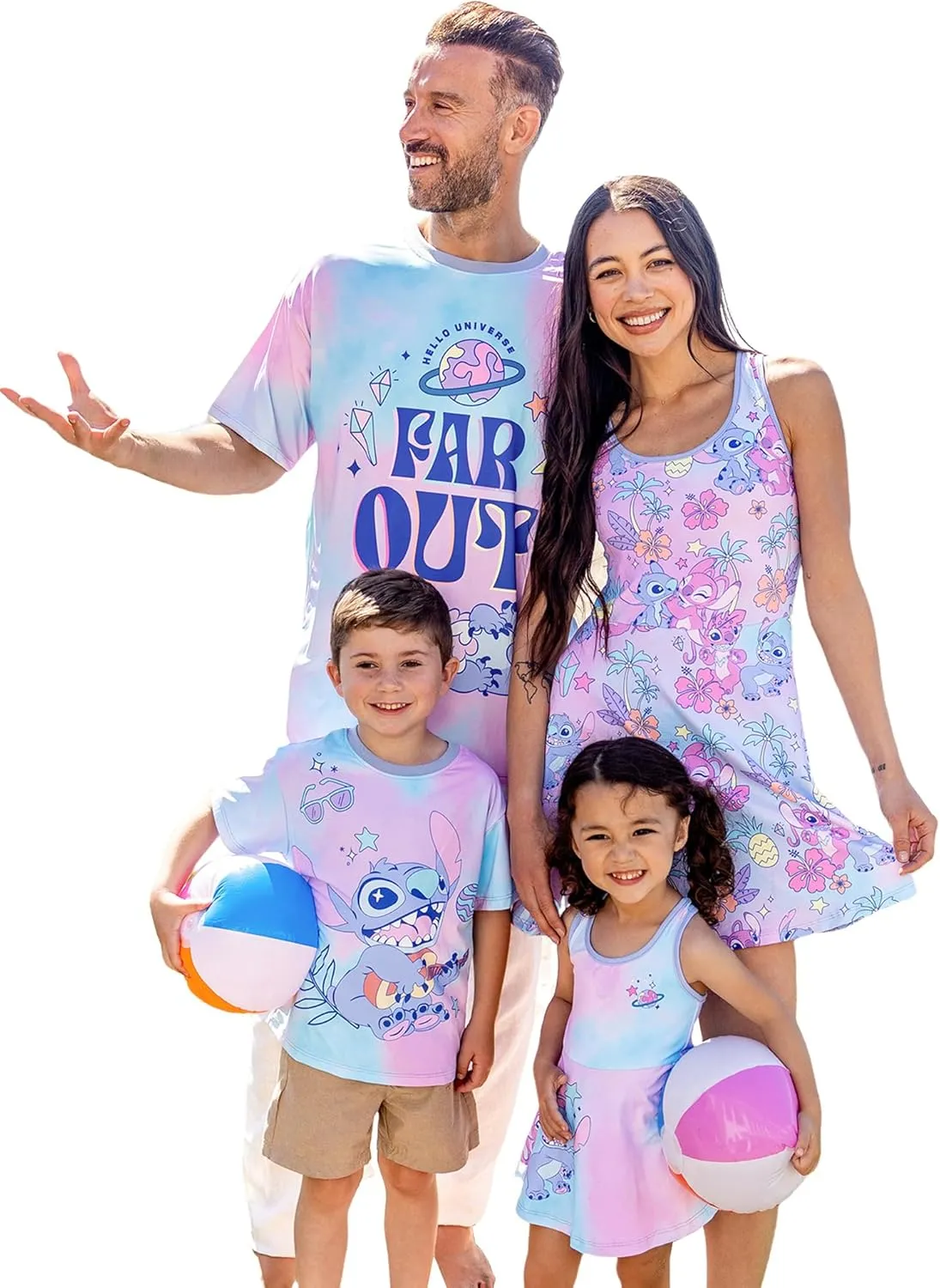 Disney Mickey and Friends Family Matching Outfits Sleeveless Dress and Short Sleeve Shirts for Mommy and Me