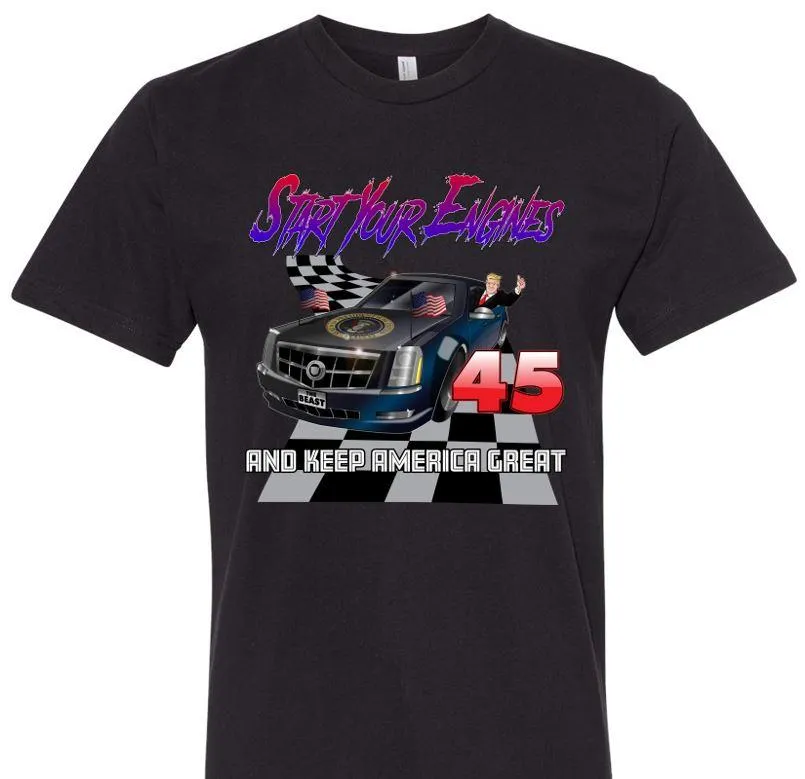 Donald Trump 2020 Racing The Beast T-Shirt - Black Heather