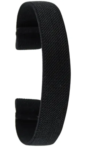 Extra Thin Solid Black Elastic Watch Band