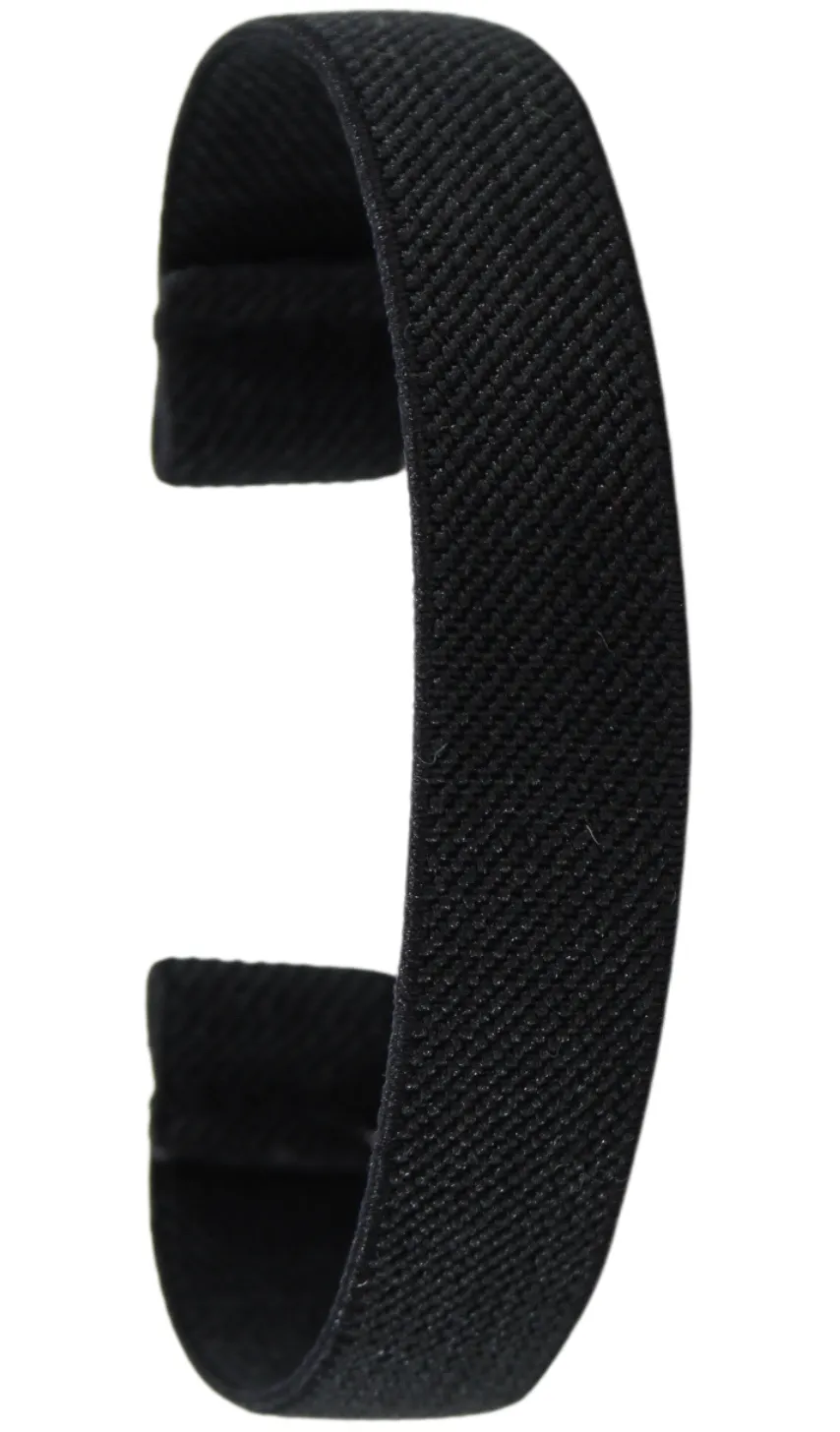 Extra Thin Solid Black Elastic Watch Band
