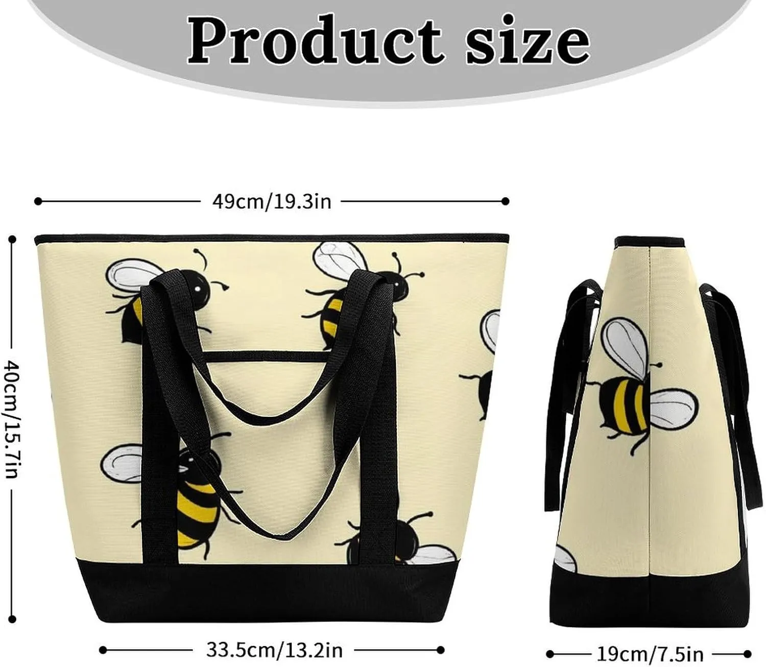 Fashionable Commuter Tote Bag Large Insulated Work Handbag