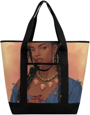Fashionable Commuter Tote Bag Large Insulated Work Handbag