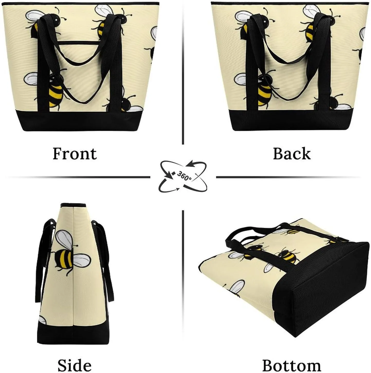 Fashionable Commuter Tote Bag Large Insulated Work Handbag