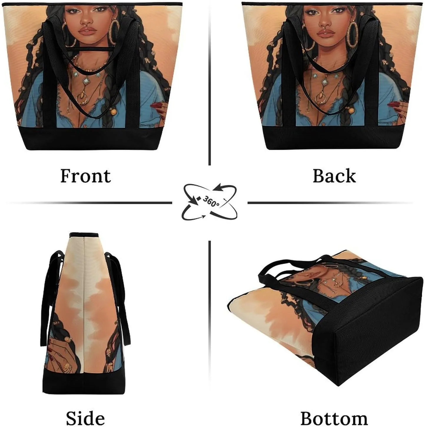 Fashionable Commuter Tote Bag Large Insulated Work Handbag