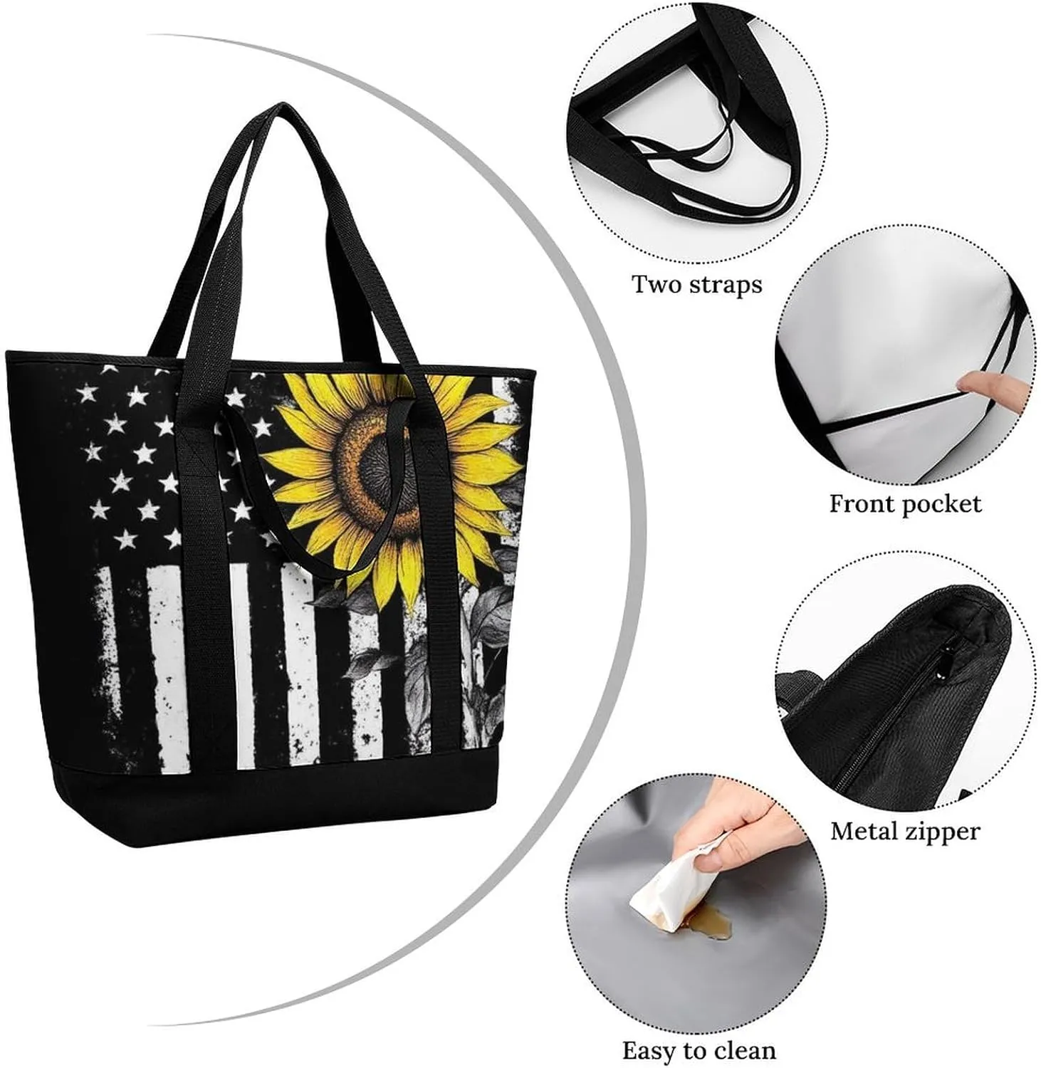 Fashionable Commuter Tote Bag Large Insulated Work Handbag
