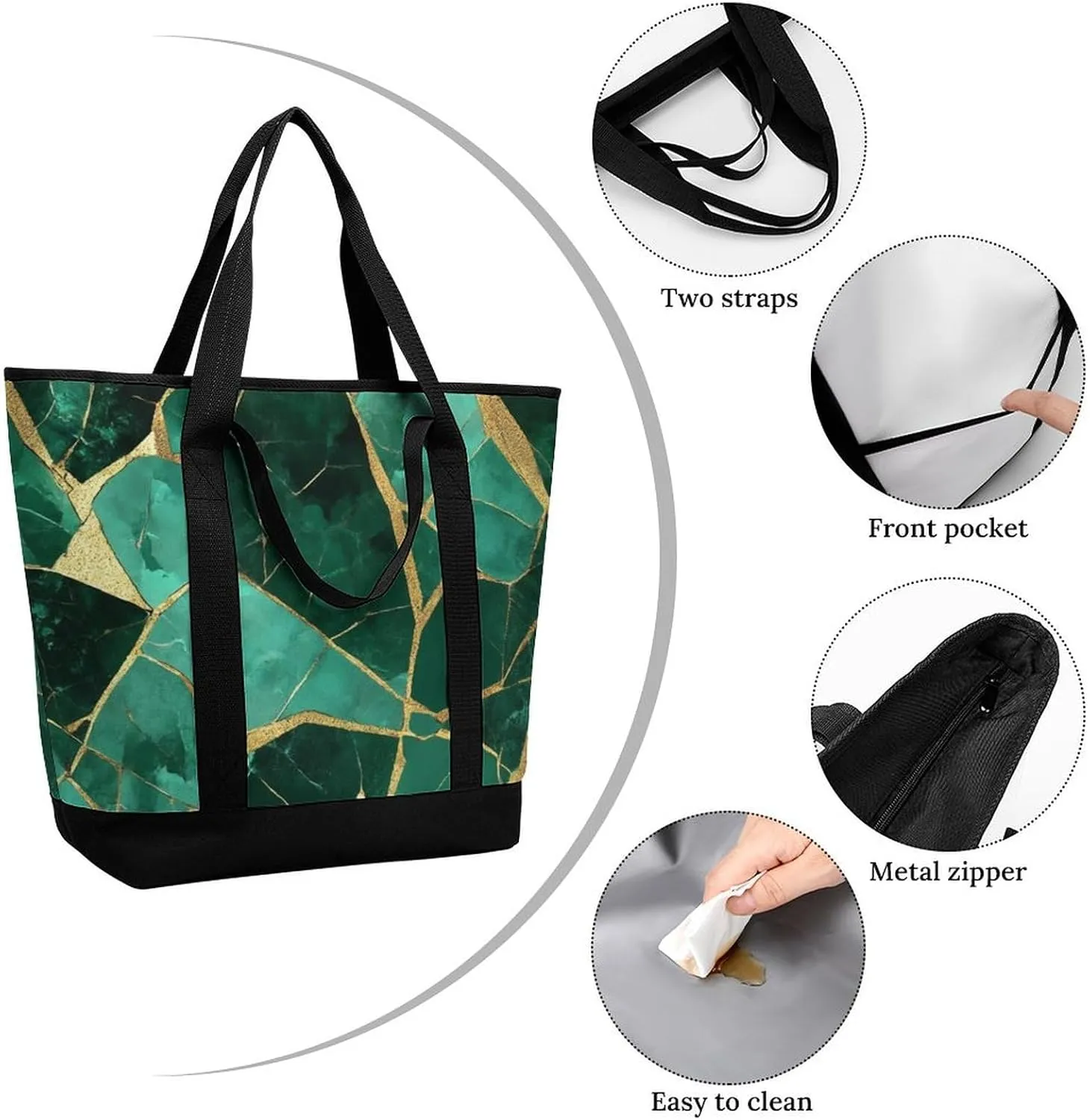 Fashionable Commuter Tote Bag Large Insulated Work Handbag