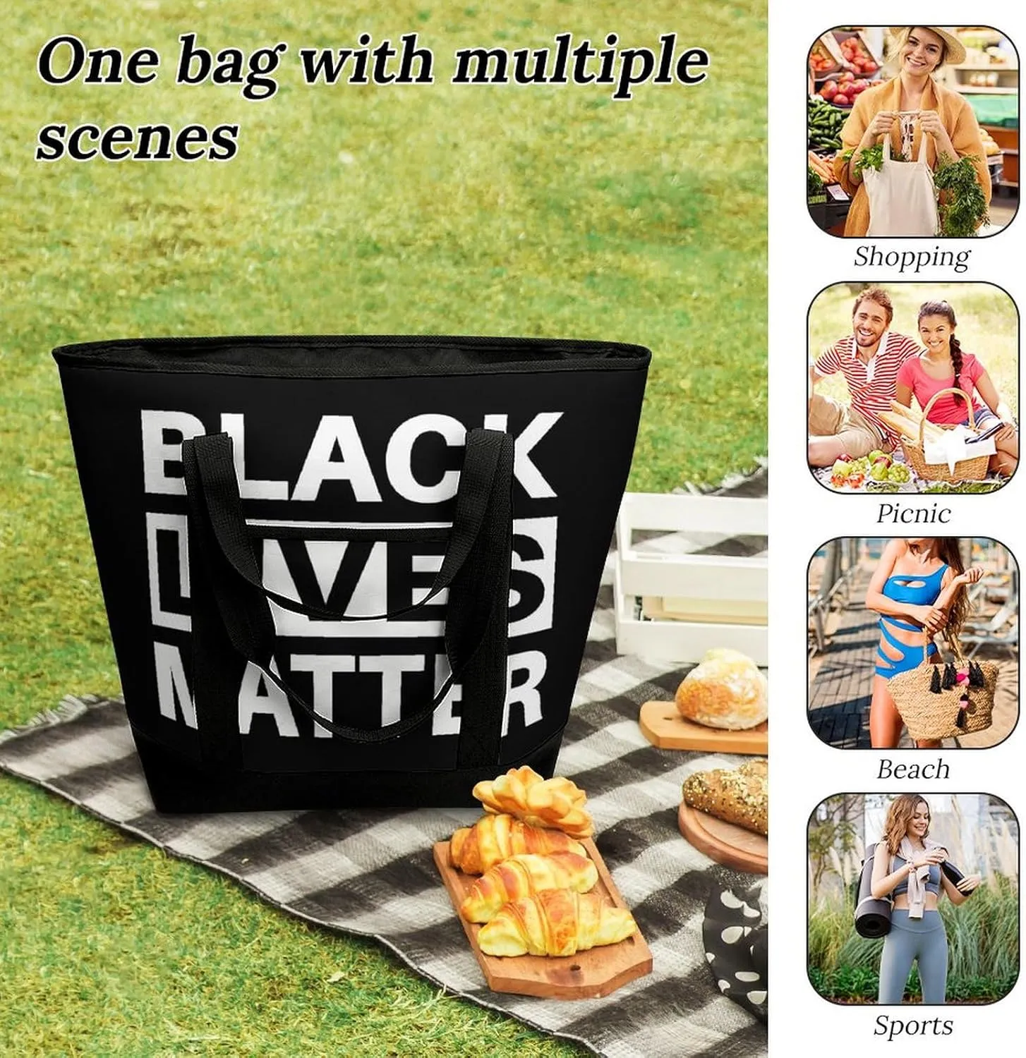 Fashionable Commuter Tote Bag Large Insulated Work Handbag