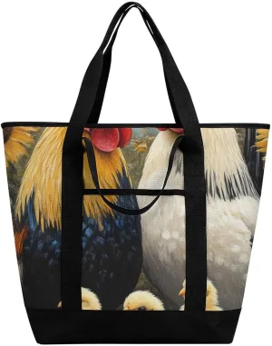 Fashionable Commuter Tote Bag Large Insulated Work Handbag
