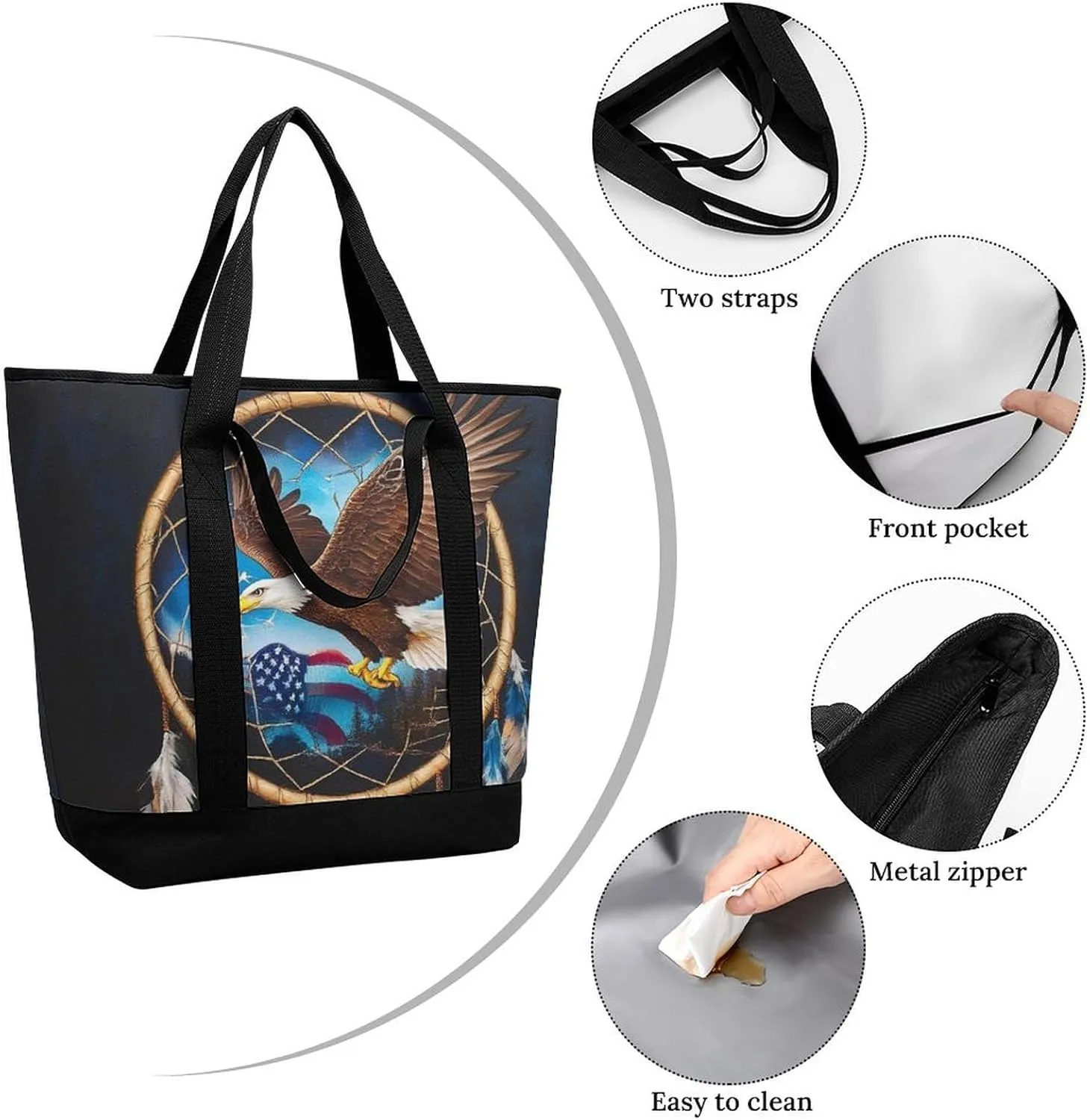 Fashionable Commuter Tote Bag Large Insulated Work Handbag