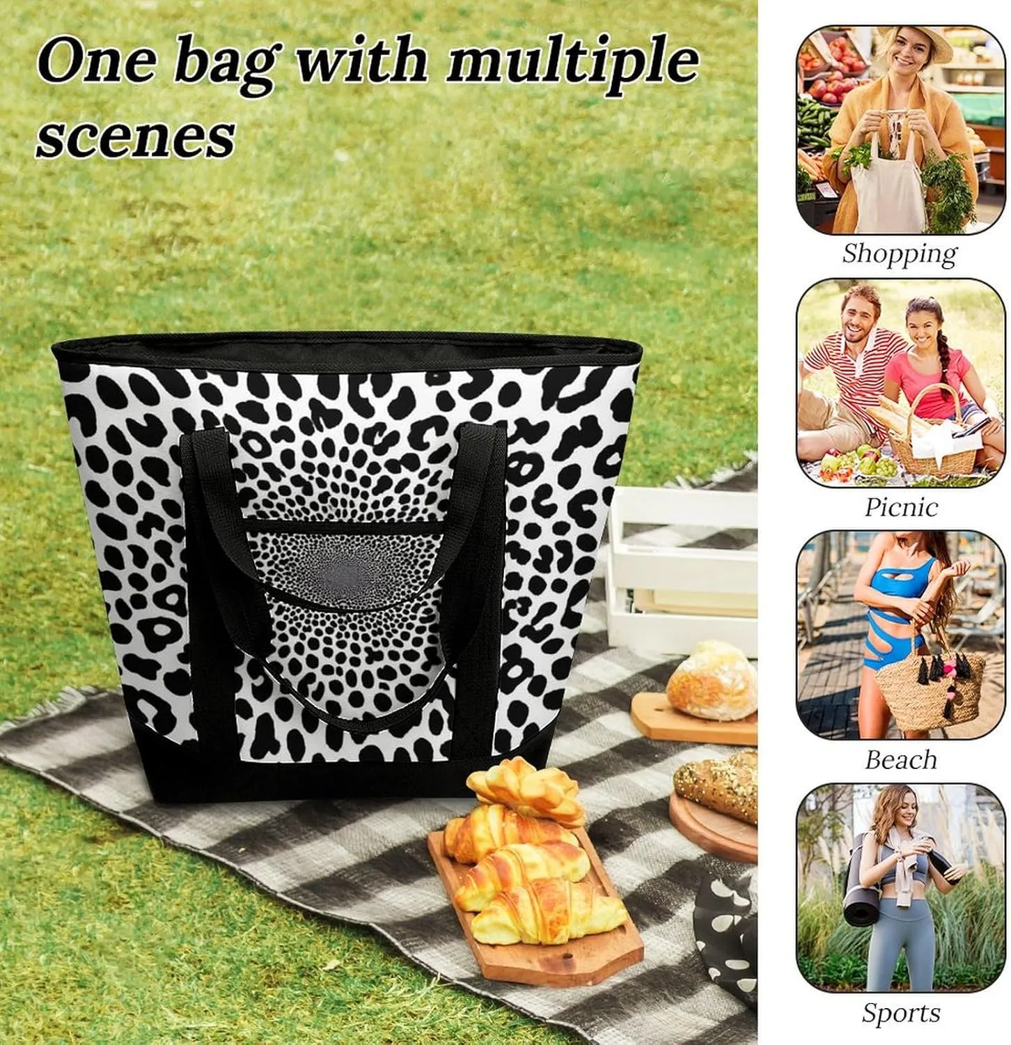 Fashionable Commuter Tote Bag Large Insulated Work Handbag